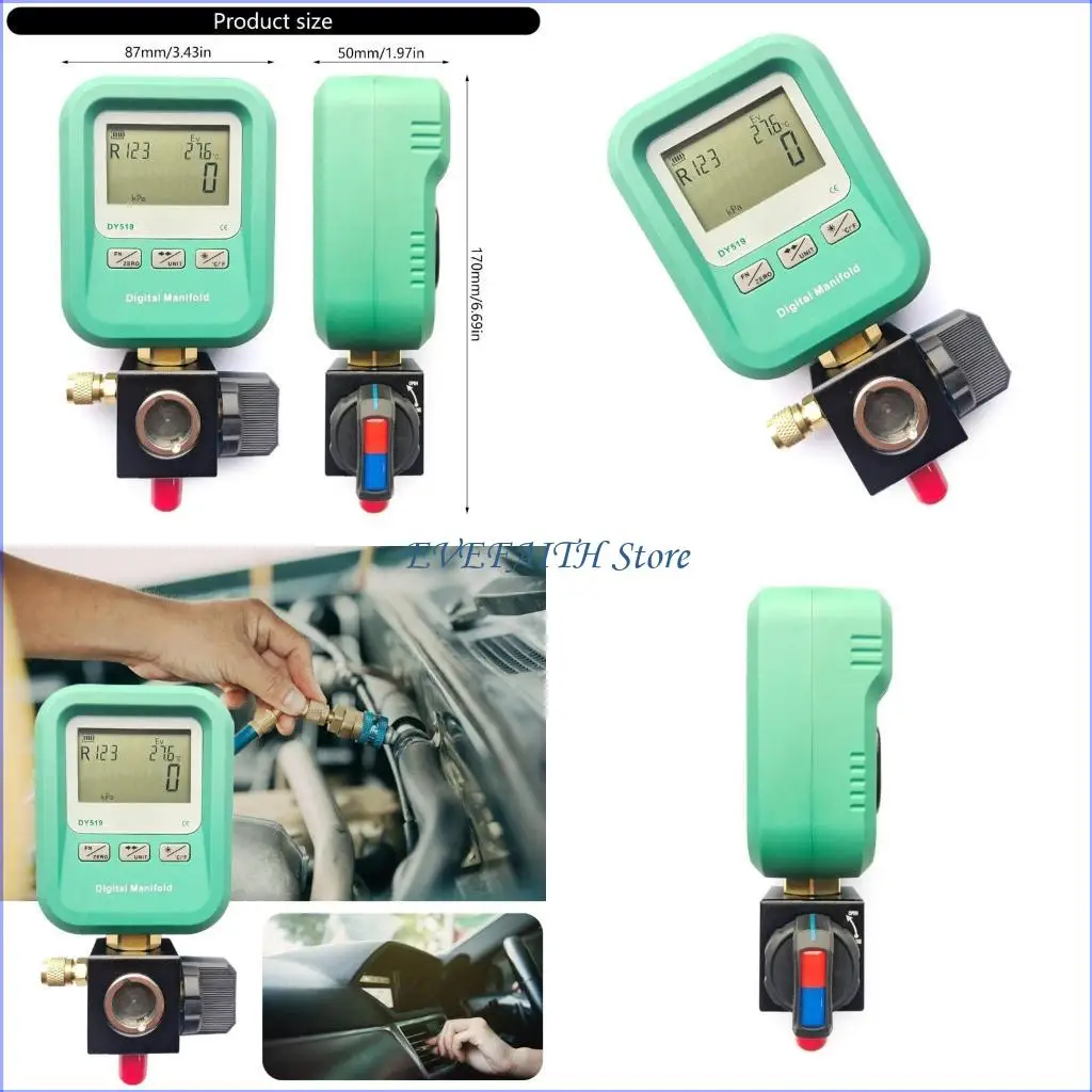 

124B Refrigeration Pressure Gauge Monitoring Tool for Home Air Conditioning Systems