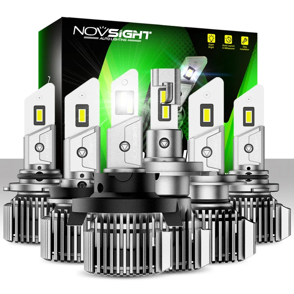 NOVSIGHT H7 Super Bright Lamps H4 H11 H8 H9 9005 HB3 9006 HB4 H13 Car Headlight Bulbs LED Canbus Mini Size 6500K Auto Headlamp