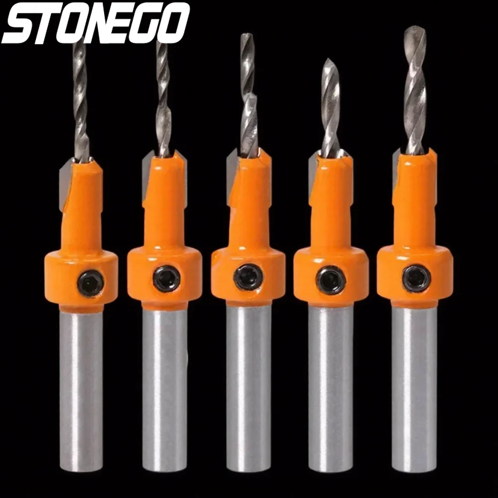 

STONEGO 8mm Countersunk Bit High Speed Steel Wood Milling Cutter Durable 45# Steel with YG6X Carbide Tip