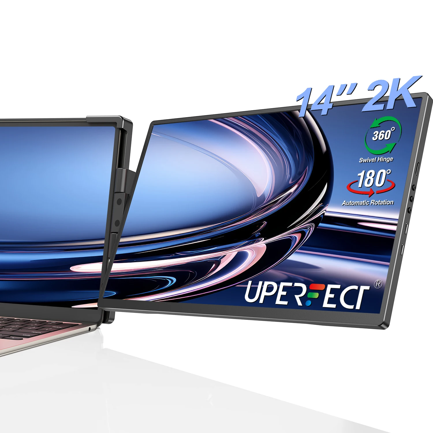 Imagem -01 - Eviciv 14 2k Monitor Portátil para Laptop 360° Rotação Laptop Tela Extensor com Suporte 2240x1400 Qhd Ips Display Hdmi Usb-a Tipo-c para Windows Mac pc Xbox Switch Ps4 5 eviciv 14 2k monitor portatil para laptop 360 rotacao laptop tela extensor com suporte 2240x1400 qhd ips display hdmi usb a tipo c para windows mac pc xbox switch ps4 5 01