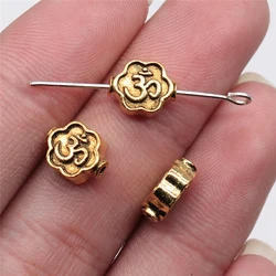 WYSIWYG 10pcs 8x4mm Antique Gold Color Om Small Hole Beads For Jewelry Making DIY Jewelry Findings