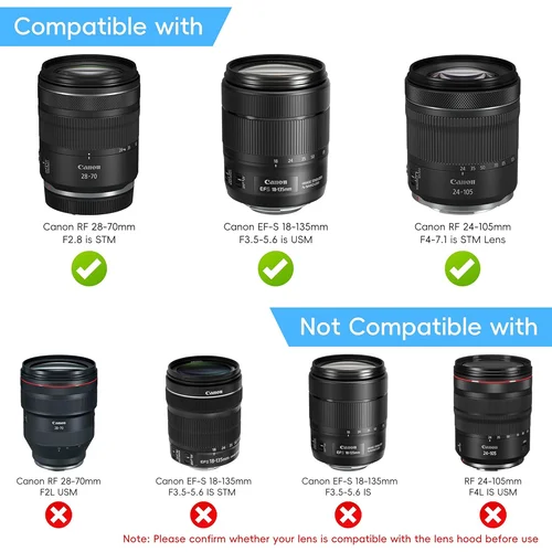Imagen 2 del producto Reemplazo de parasol de lente JJC EW-73D para Canon RF 28-70mm F2.8 es STM EF-S 18-135mm F3.5-5.6 es USM RF 24-105mm F4-7.1 es lente STM