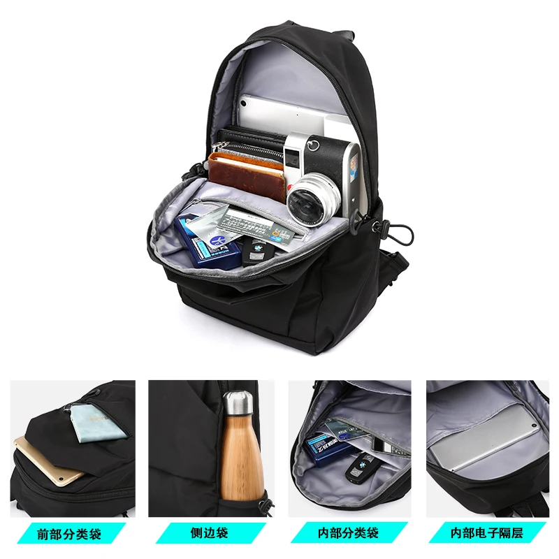 Mini Backpack Men Fashion Waterproof Large Capacity Young School Student Book Bag Light Weight Outdoor Short Trip Weekend Work