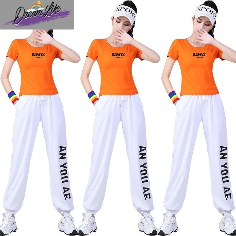 

New Women's Square Dance Fitn Sportswear Set Step Dance Fitn Clothing Ethnic Stage Costume Triacetate Fiber