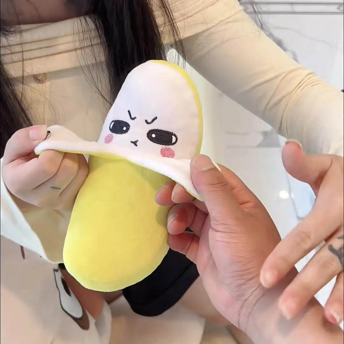 Interactive Music Rhythm Plush Doll - Parent-Child Banana Fruit Induction Toy for Cultivating Music Perception