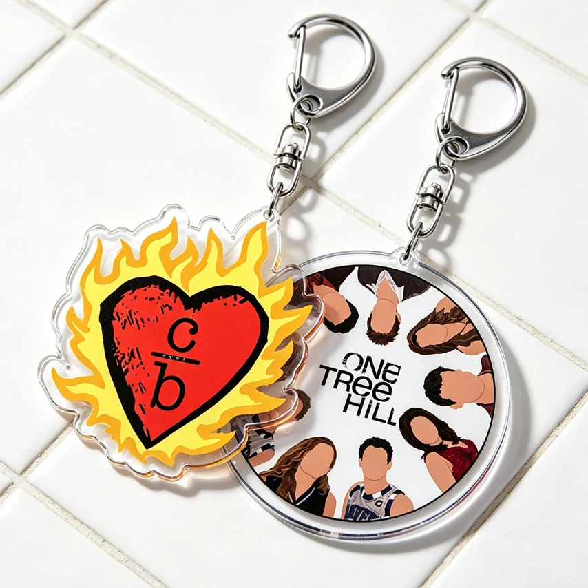 Hot TV Show Keychains Oth Nathan Lucas Scott Brooke Davis Keyring for Accessories Bag One Tree Hill Key Chain Ring Jewelry Gifts