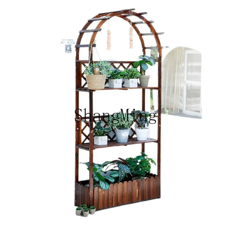CL anti-corrosive wood flower rack, balcony multi-layer flower rack, indoor pot rack, floor-to-ceiling succulent rack