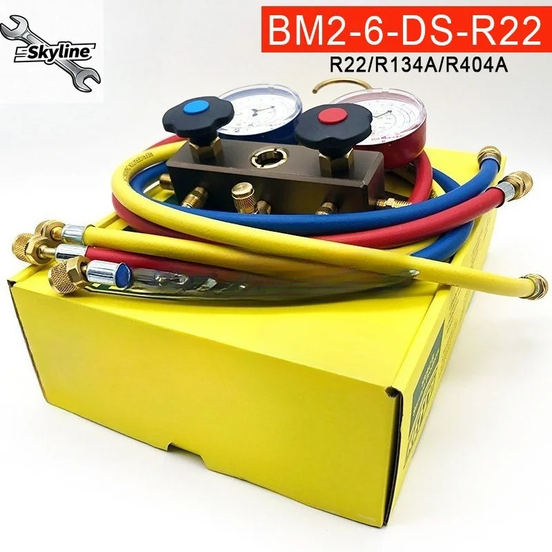 Double-Head Compound Refrigeration Pressure Gauge, Measuring Accessory For Air Conditioner Refrigerant Detection