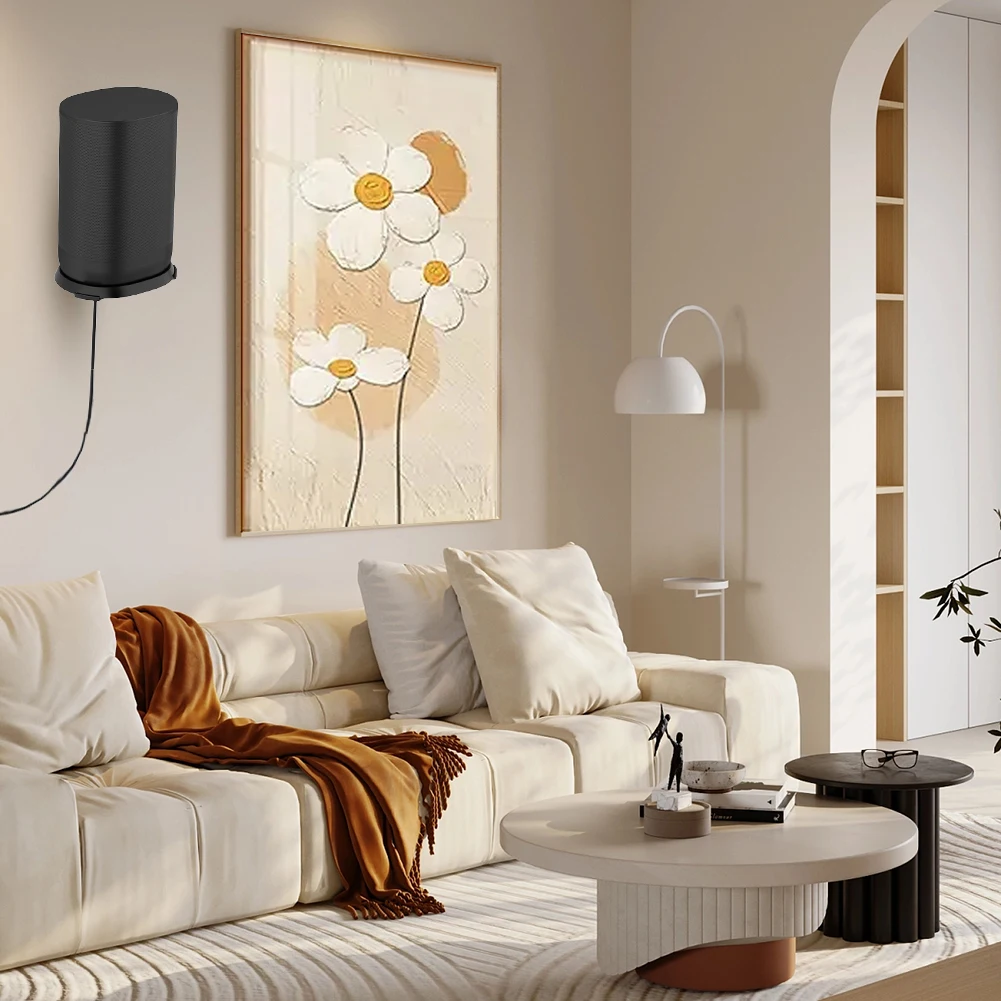 حامل حامل مكبر الصوت مثبت على الحائط صندوق الصوت رف تخزين موفر للمساحة حامل جداري رف من سبائك الألومنيوم لـ SONOS Move #3