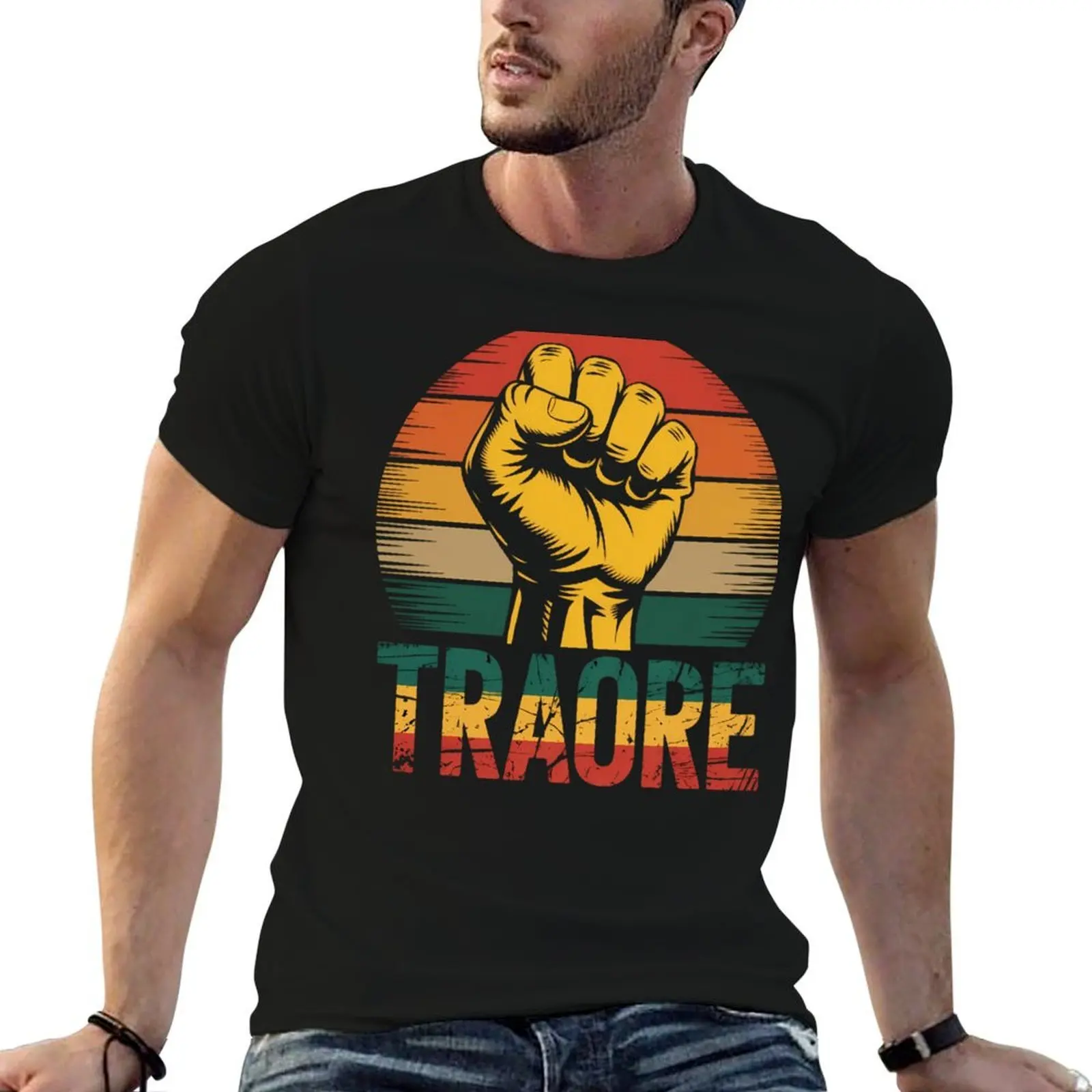 

Burkina Faso-Ibrahim Traore T-Shirt t shirt man casual anime t shirts oversize T-Shirt