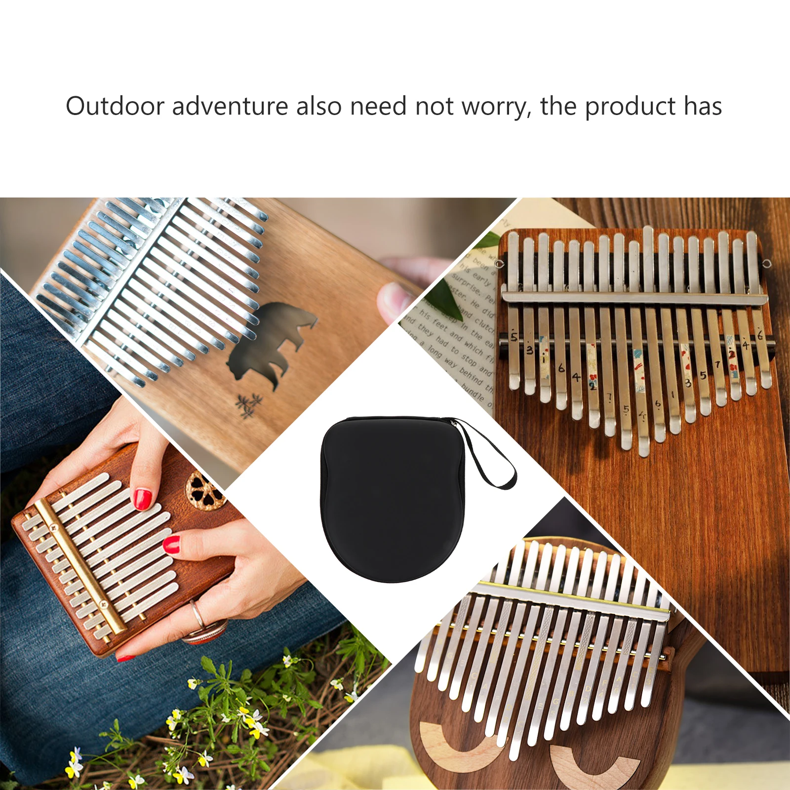 

Waterproof Shockproof Kalimba Bag EVA Material Music Instrument Case Portable Thumb Piano Storage Solution Gifts