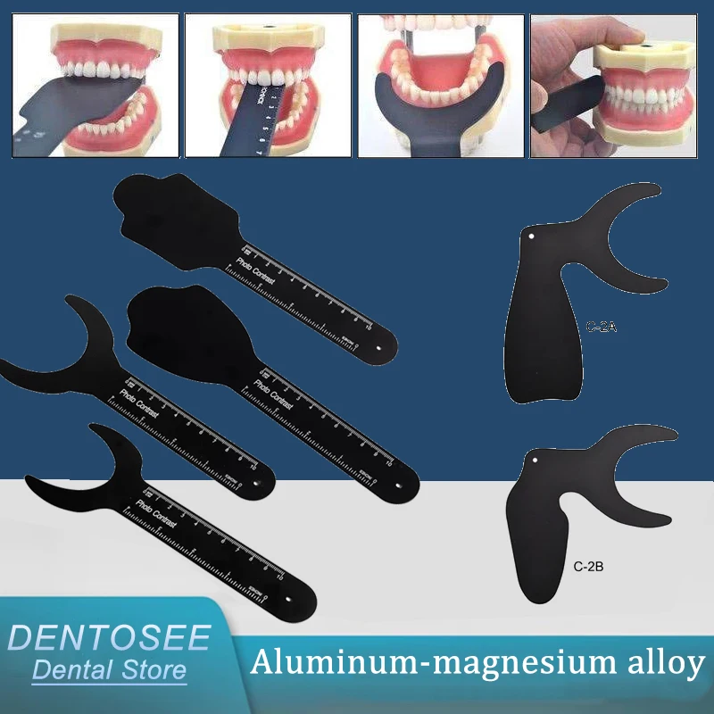 

6PCS Dental Photo Contrast Black Background Board Autoclavable Orthodontic Mirror for Intraoral Photography Dental Tools