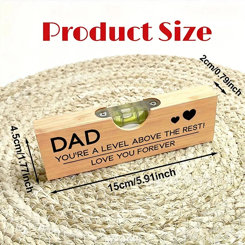 Personalized Engraved Bamboo Corkscrew Custom Text Spirit Level for Dad Unique Father's Day Gift Bottle Opener Creative Gifts