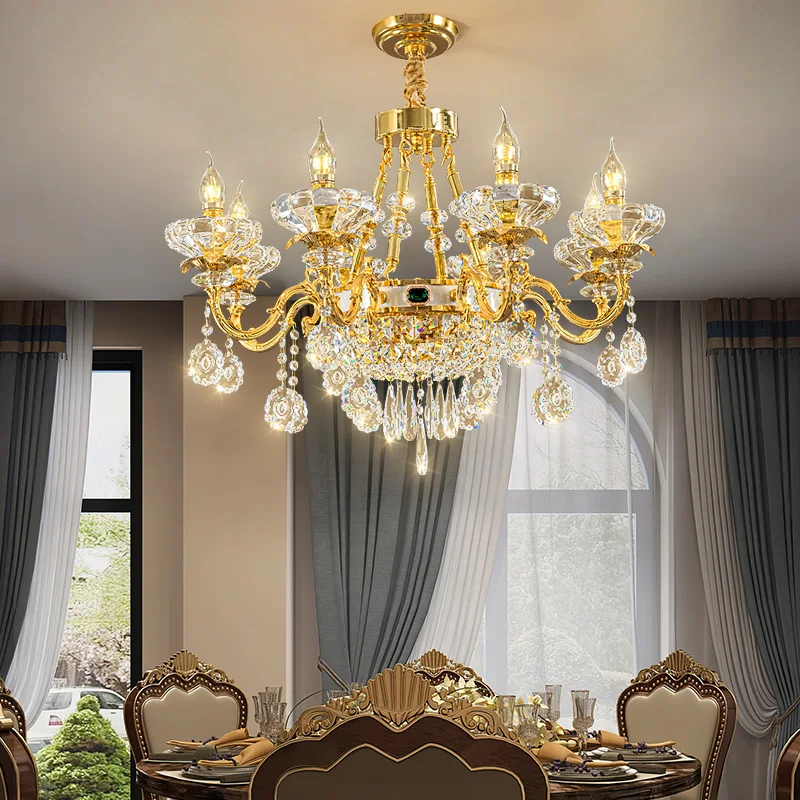New Nordic Crystal Chandelier Ceiling Lustre for Living Room Dining Table Light Candle Hanging Chandelier Home Decoration Lights