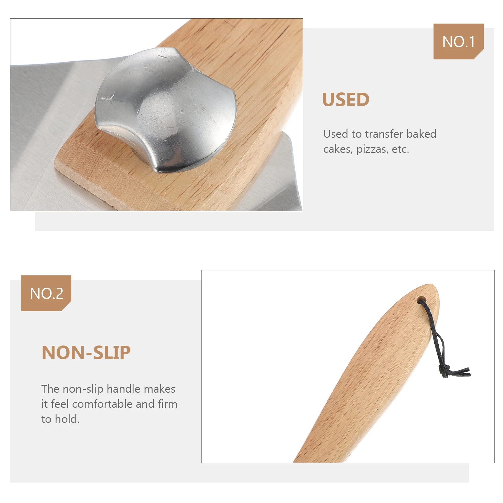 

1Pcs Folding Pizza Spatula Detachable Aluminum Pizza Peel Non Slip Wooden Handle for Transfer Steak Pancakes Cakes Pies Pastries