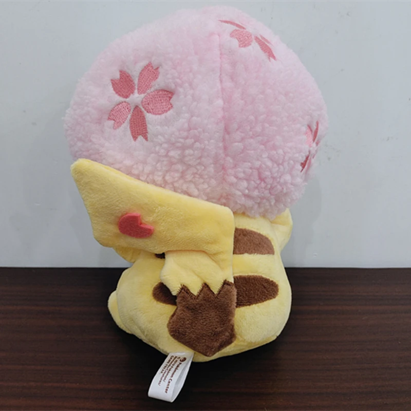 Novo pikachu sakura bonito pokemon brinquedos de pelúcia sentado boneca animação travesseiro macio em torno das crianças presentes