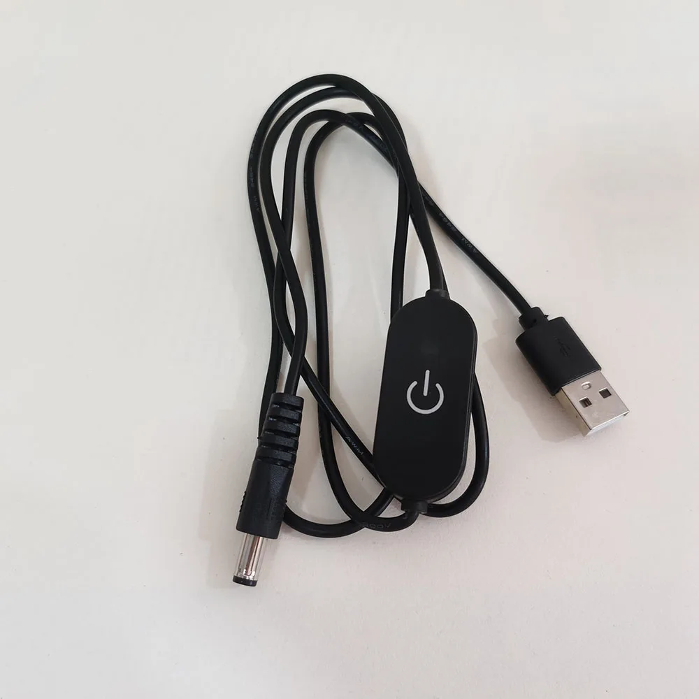 USB To DC5521 With Switch, Fill Light Power Cord, Stepless Touch Switch, DC Male To Female Extension Cord