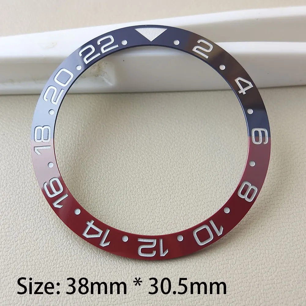 38*30.5 mm Original High Quality Bezel deep blue red GMT Inlaid Ceramic Bezel Watch Accessories Suitable For 40mm Men\'s Watch