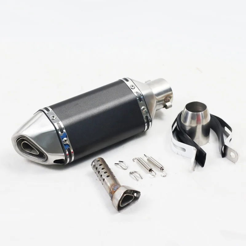 carbon Fiber 31CM Motorcycle Short Exhaust Fake Silver Muffler Pipe DB Killer Silencer Escape Moto For ninja 300 gts 300 Piaggio