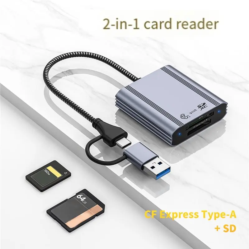 A13E-CFE/SD2.0 Cfexpress Type-A Reader 10Gbps USB 3.2 Gen 2 محول بطاقة الذاكرة ثنائي الفتحة لبطاقات SD Type-A