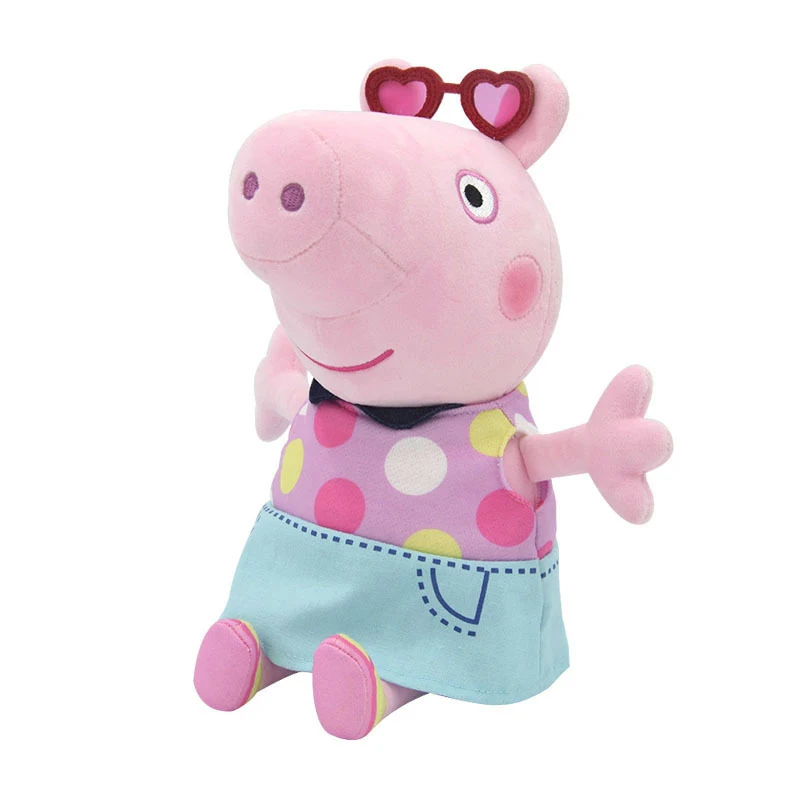 2Pcs/Set Peppa Pig George Pig Sporty Model George Cartoon Stuffed Doll Teddy Bear Dinosaur Children's Room Decoration Gifts Toys