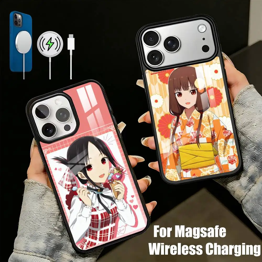 

Love Is War CharacterS Fujiwara Miko Phone Case For iPhone17,16,15,14,13 Plus,Pro Max Magnetic For Magsafe Wireless Charging