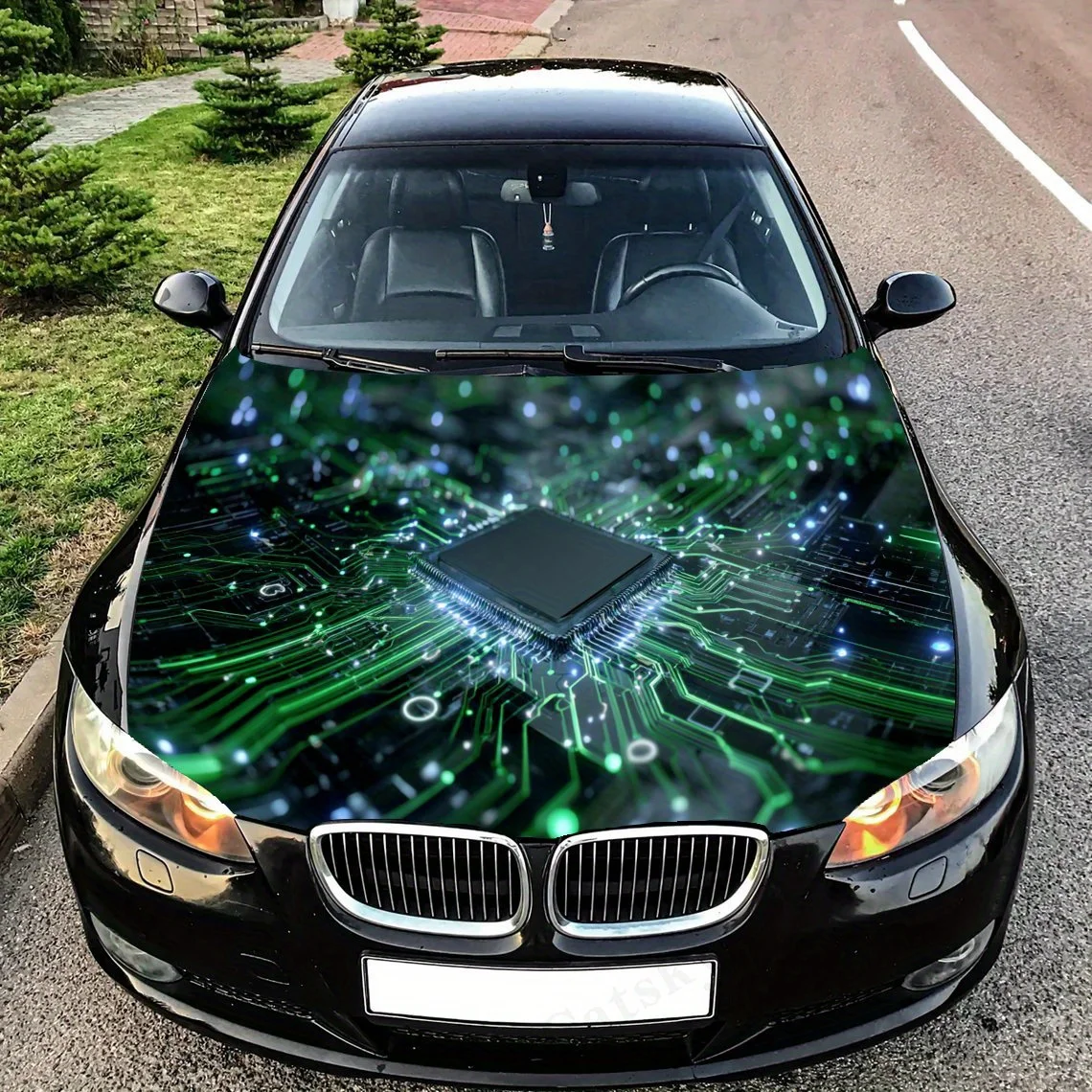

Glowing Circuit car hood stickers, waterproof self-adhesive, scratch resistant, easy to stick, durable car PVC stickers, car dec