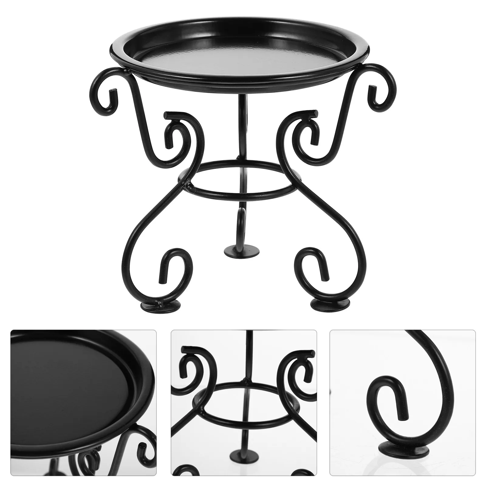 Eco Friendly Green Iron Plant Stand Flowerpot Holder Stable Design Height Enhancing Plant Pot Support for Indoor Outdoor Decor
