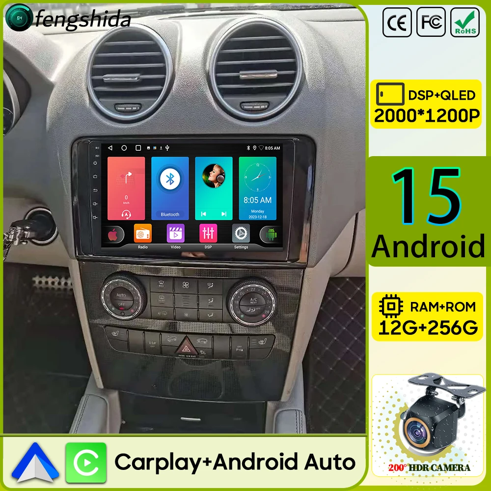 Car Radio Carplay For Mercedes Benz ML GL aW164 ML350 ML500 GL320 X164 ML280 GL350 GL450 GPS Android Auto 4G Wifi Screen No 2din