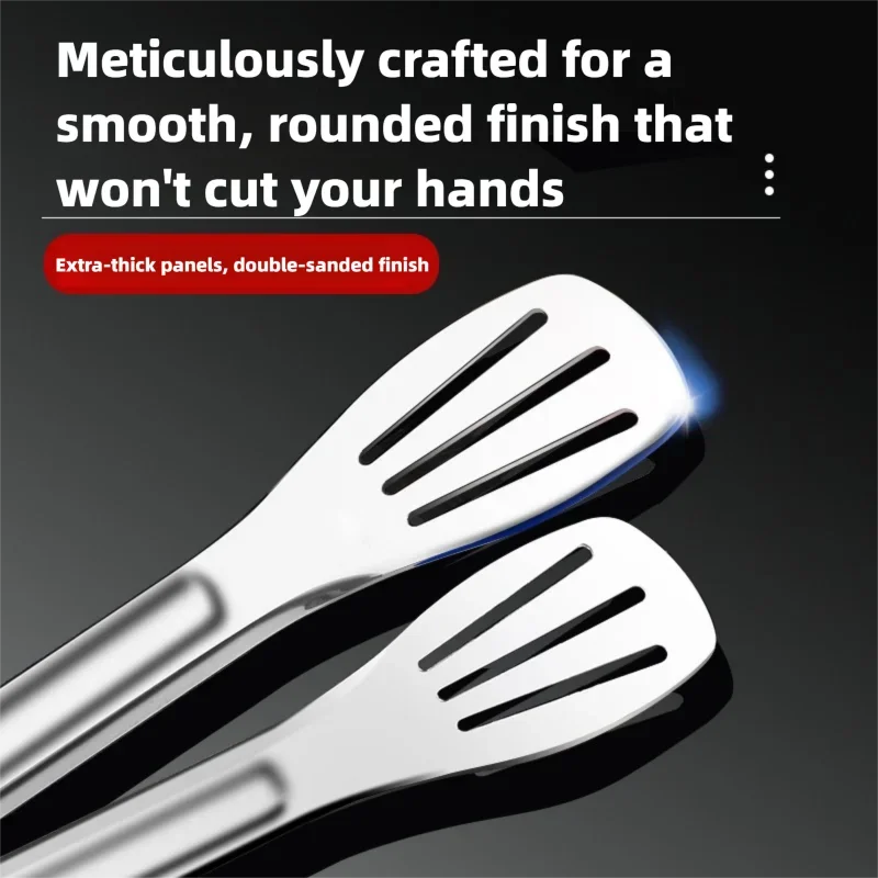 

Щипцы для еды из нержавеющей стали — сверхмощные кухонные щипцы с защитой от ожогов для гриля, стейка, хлеба и сервировки | Домашнее и коммерческое использование