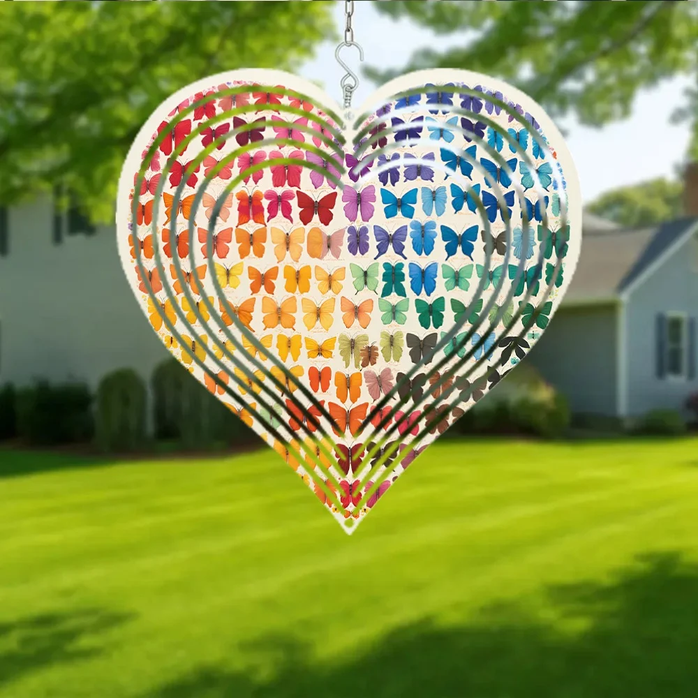 2D Flat -Two-Dimensional Flat Metal Wind Chime, Decorative Hanging Pieces Featuring Symbolic Butterfly Colors And Their Meaning
