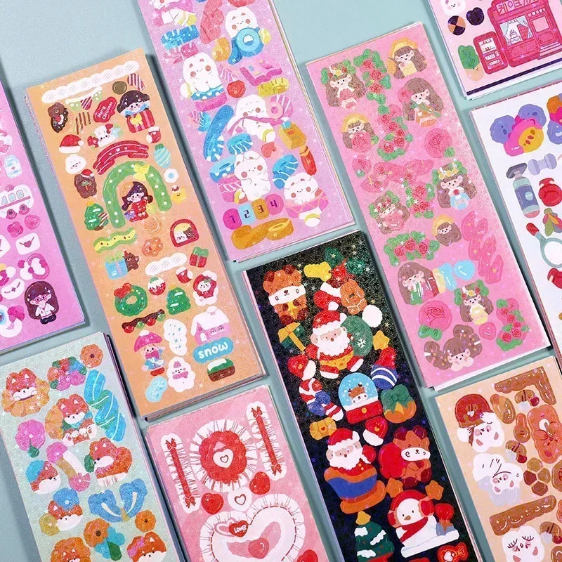 200PCS No-Repeated Sheet Stickers for Kids Kpop Pretty Aesthetic Cute Set Pack DIY  Girl Toy Decor Stationery Scrapbooking