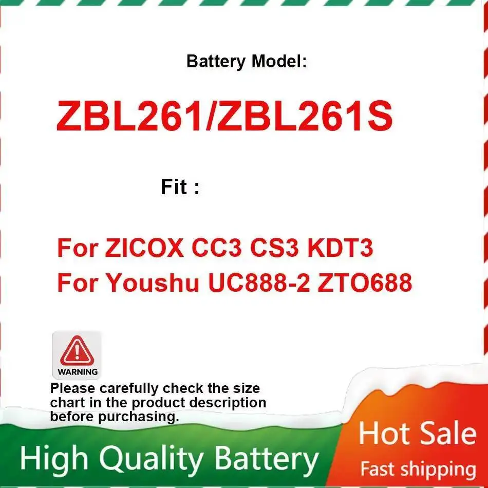 

Сменный аккумулятор принтера ZBL261 ZBL261S для Zicox CC3 CS3 KDT3 Youshu UC888-2 ZTO688, 2000 мАч, замена премиум-класса