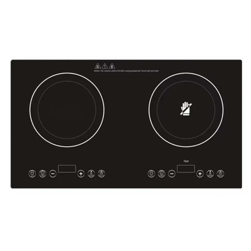 E****mical double ceramic panel electric double burner infrared hob built-in induction stove for family hotel kitchens