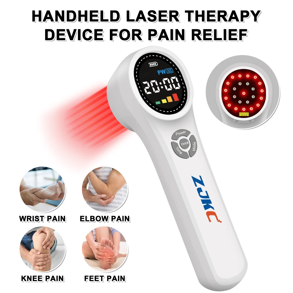 ZJKC New Upgraded Cold Laser Therapy Device 660nmx16+810nmx4+980nmx4 Human Laser for Feet Knee Acute and Chronic Pain Relief