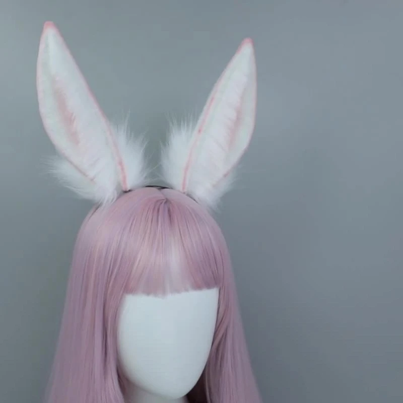 Sweet Hair Accessories Women Students Live Broadcasting Hairband Large Rabbit Ears Headbands Plush Cartoon Hair Hoop Dropship