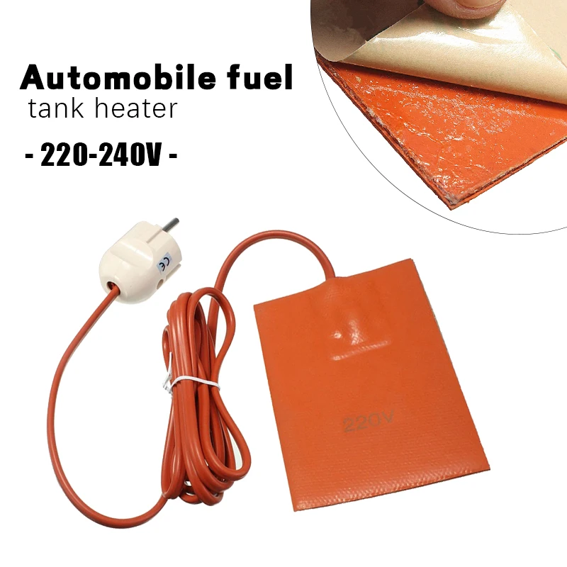 220V Car Engine Oil Pan Sump Tank Heater Pad 250W Silicone Oil Heating Pad Engine Oil Tank Wear Protect With EU Plug 9 x 13cm