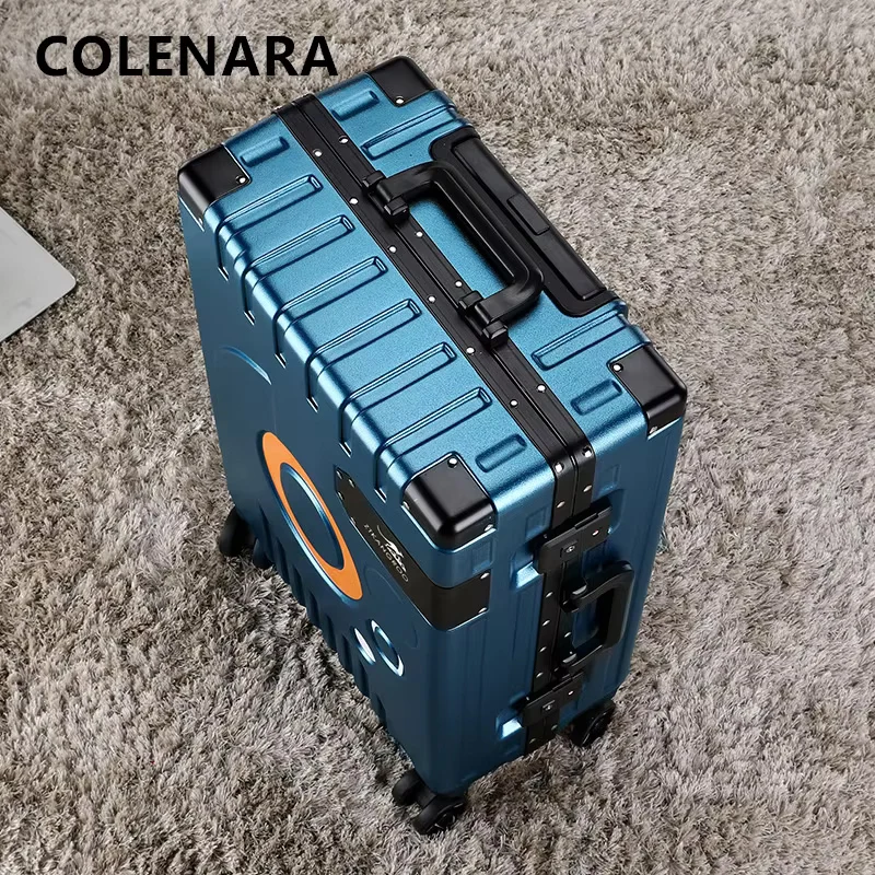 COLENARA Rolling Suitcase Men's Trolley Case Business Boarding Box Aluminum Frame Password Box 20