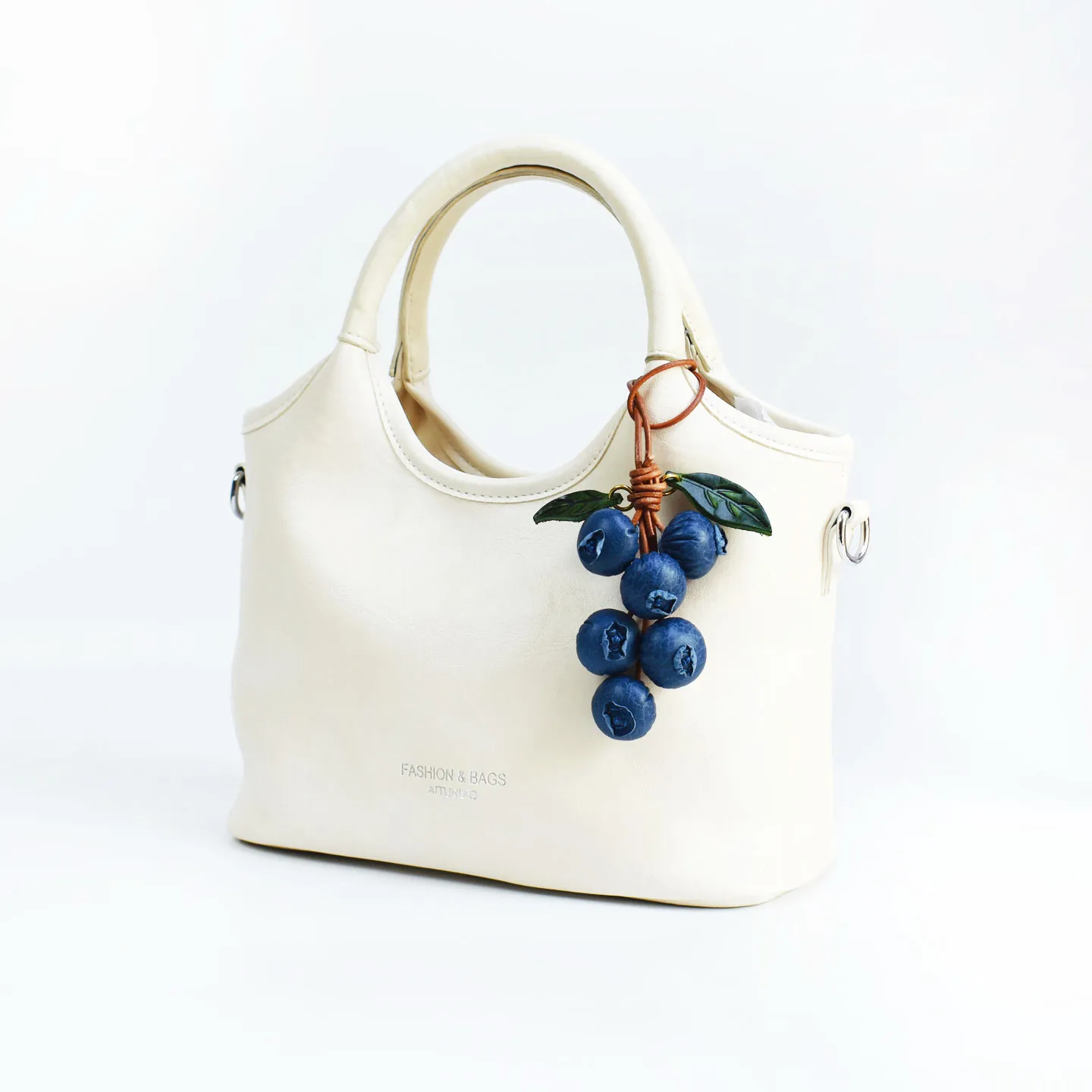 Cowhide Blueberry Keychain Fruit Bag Charms Purse Charms for Handbags Tote Bags Cute Blue Fruit Accessories Gifts for Women