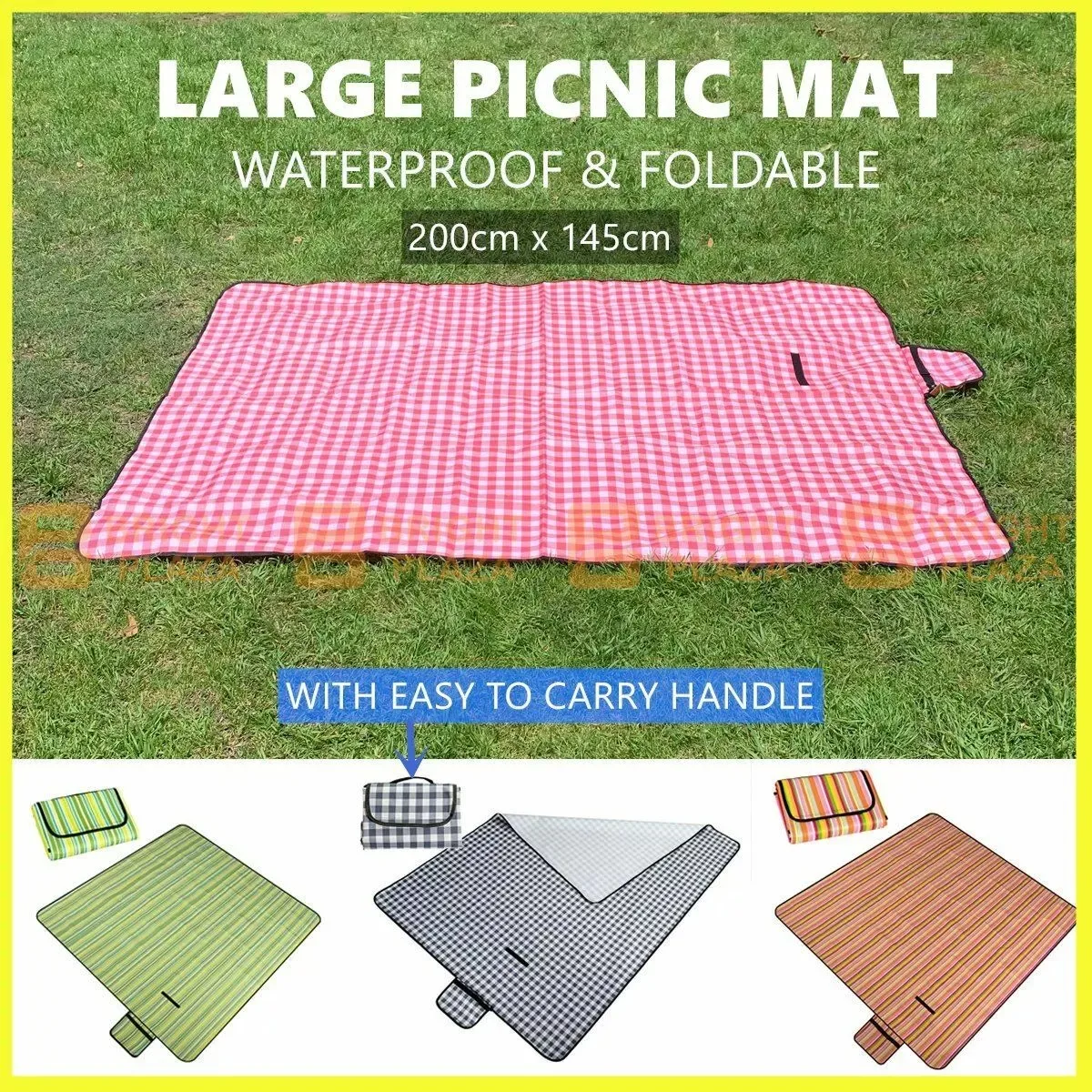 

Waterproof Picnic Blanket Soft Rug Mat Outdoor Camping Beach Foldable 200x145cm