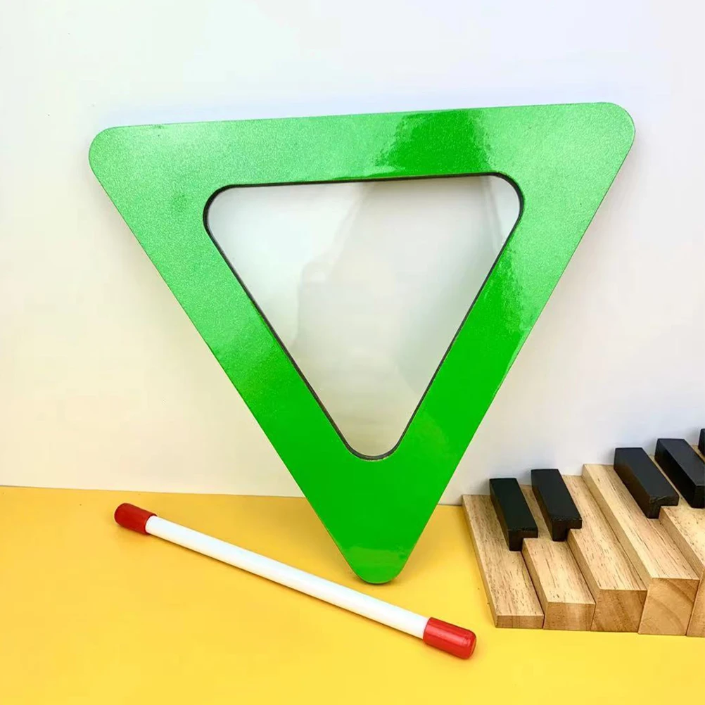 Tambor de mano Triangular, instrumento de percusión de piel de resina, juguetes musicales para niños pequeños, juguete educativo profesional para bebés
