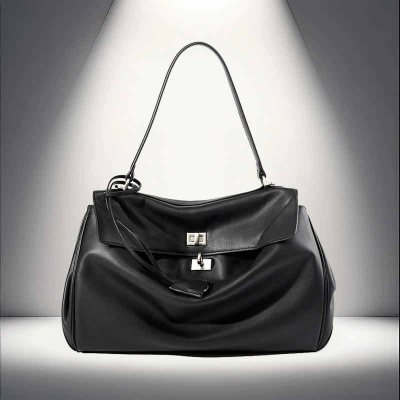 

Genuine leather luxury designer brand bag, women's tote bag, large capacity cowhide handbag, single shoulder crossbody bag