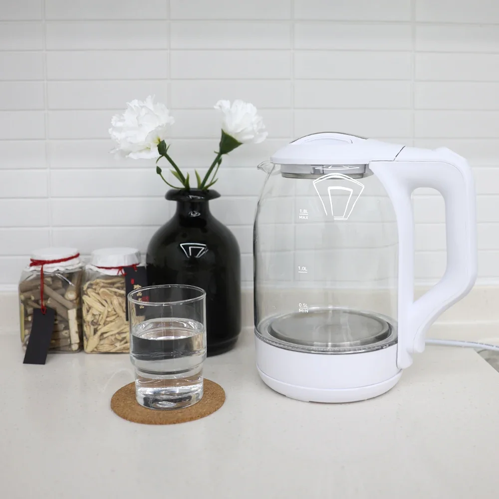 2L high borosilicate glass kettle for home use, multifunctional blue light boiling water, automatic power-off, large capacity