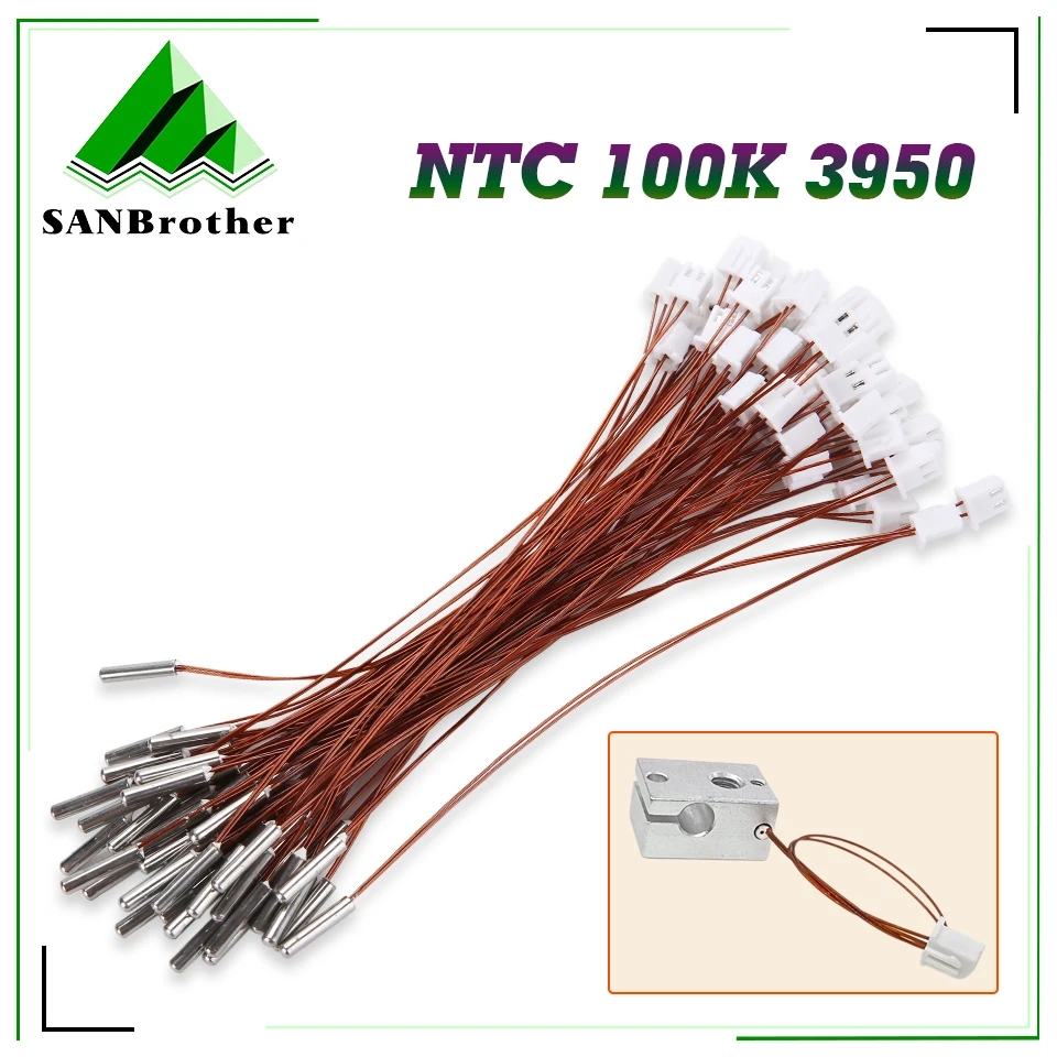 

High Temperature Sensor 100K NTC 3950 1% Temperature Filament Dumet Thermistor Cartridge for 3D Printer Parts Voron Series