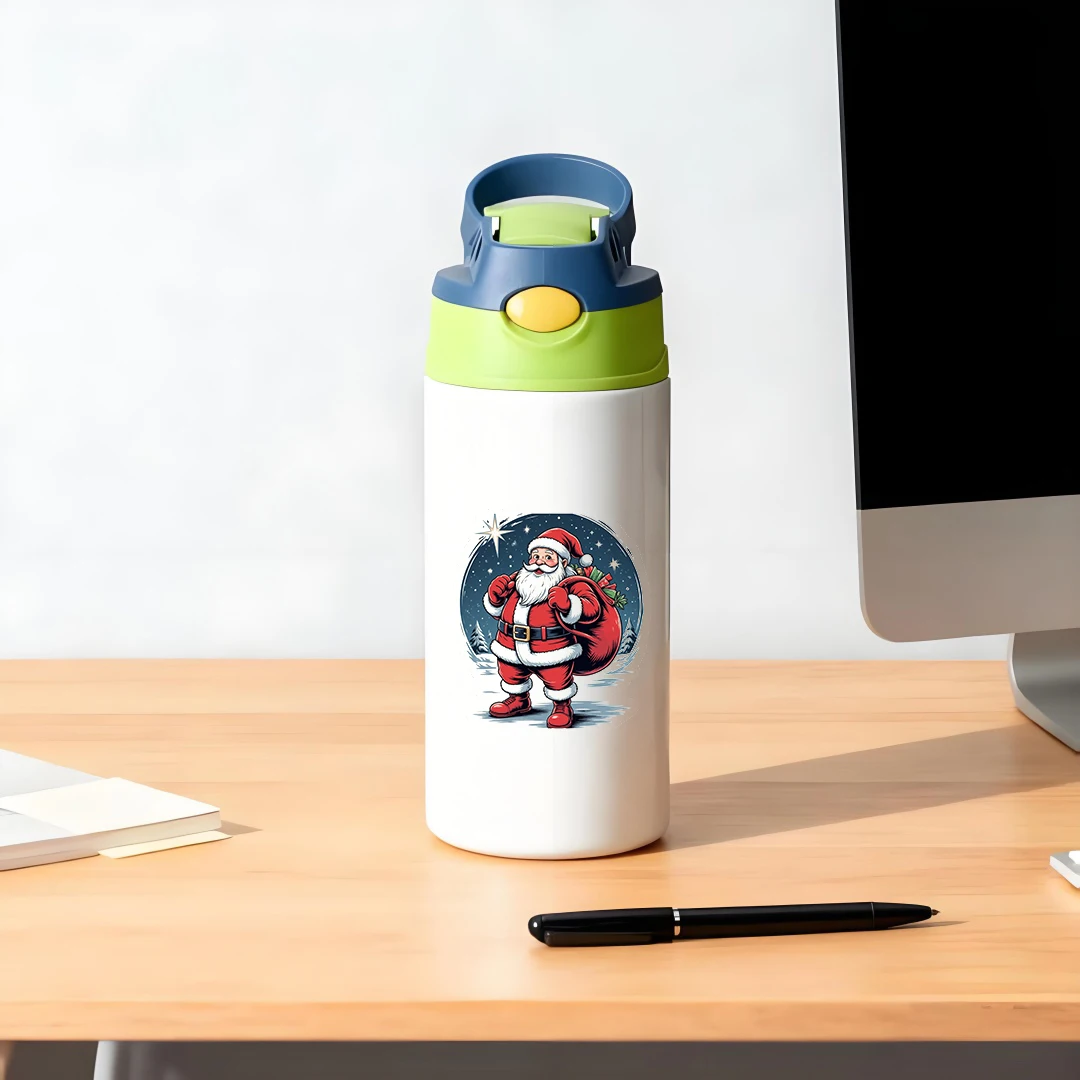 Термочашка из нержавеющей стали 304, соломенная чашка с рисунком Санта-Клауса, детская термочашка, рождественский подарок, теплая зима, незаменимая сохраняет ва