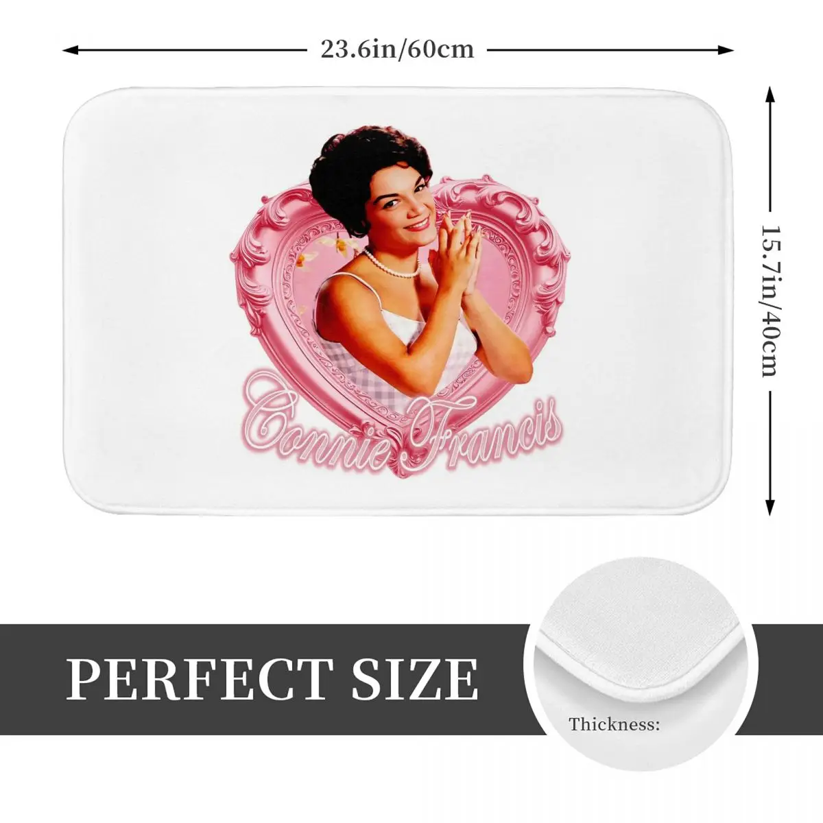 Pink Love Framed Connie Anti-slip Doormat Floor Mat Water oil proof Carpet Rug for Kitchen Entrance Home Living room Footpad Mat