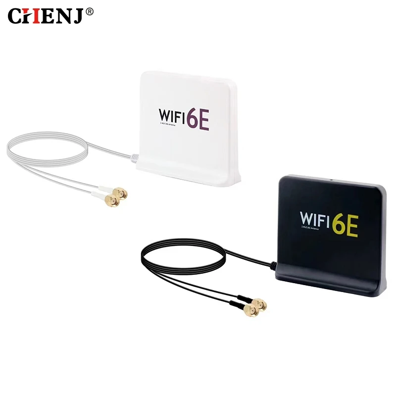 Portable 2.4G 5.8G 6G WiFi 6E Mimo Aerial With 2pcs Cable Indoor Outdoor Wireless Antenna With Magnetic Bottom For Network Card