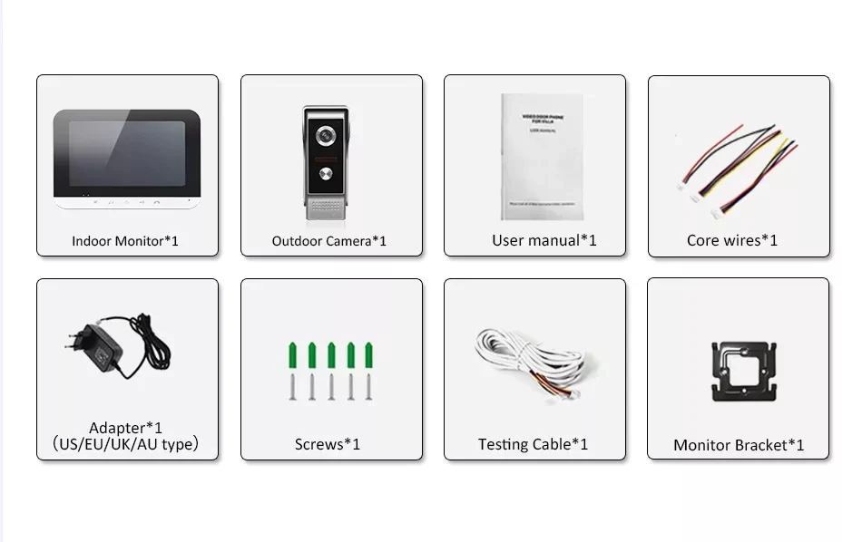 ドアベルと4本の線を備えたプロのWi-Fi,高品質のビデオインターホンを備えたドアベル