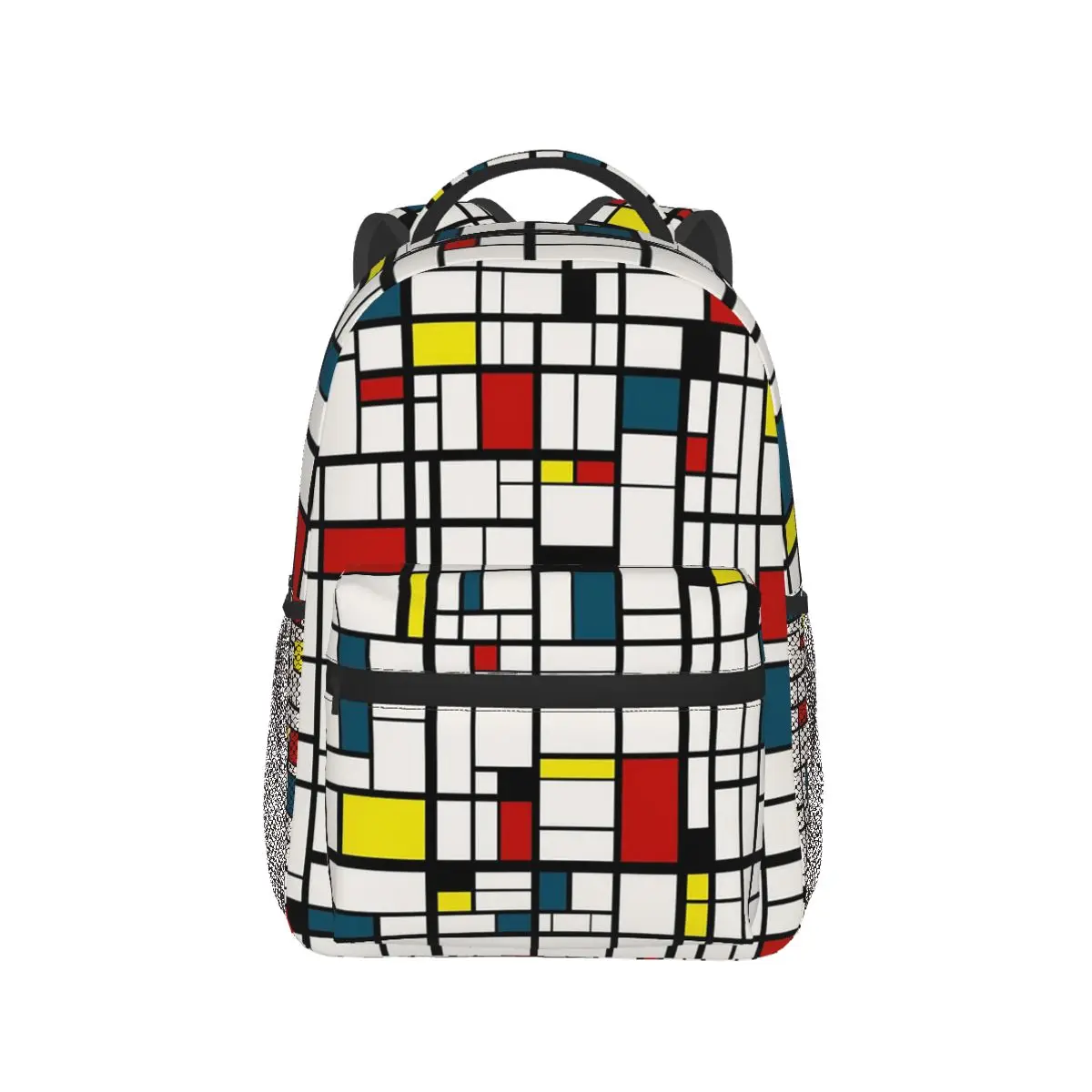 حقائب ظهر Piet Mondrian De Stijl للأولاد والبنات حقيبة كتب للطلاب حقائب مدرسية كرتونية للأطفال حقيبة كتف بسعة كبيرة