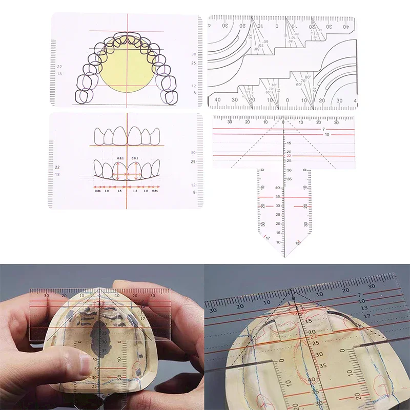 Dental Lab Denture Drawing And Alignment Dental Ruler T-Shape Examination Symmetry Measurements Multifunctional Dental Tools
